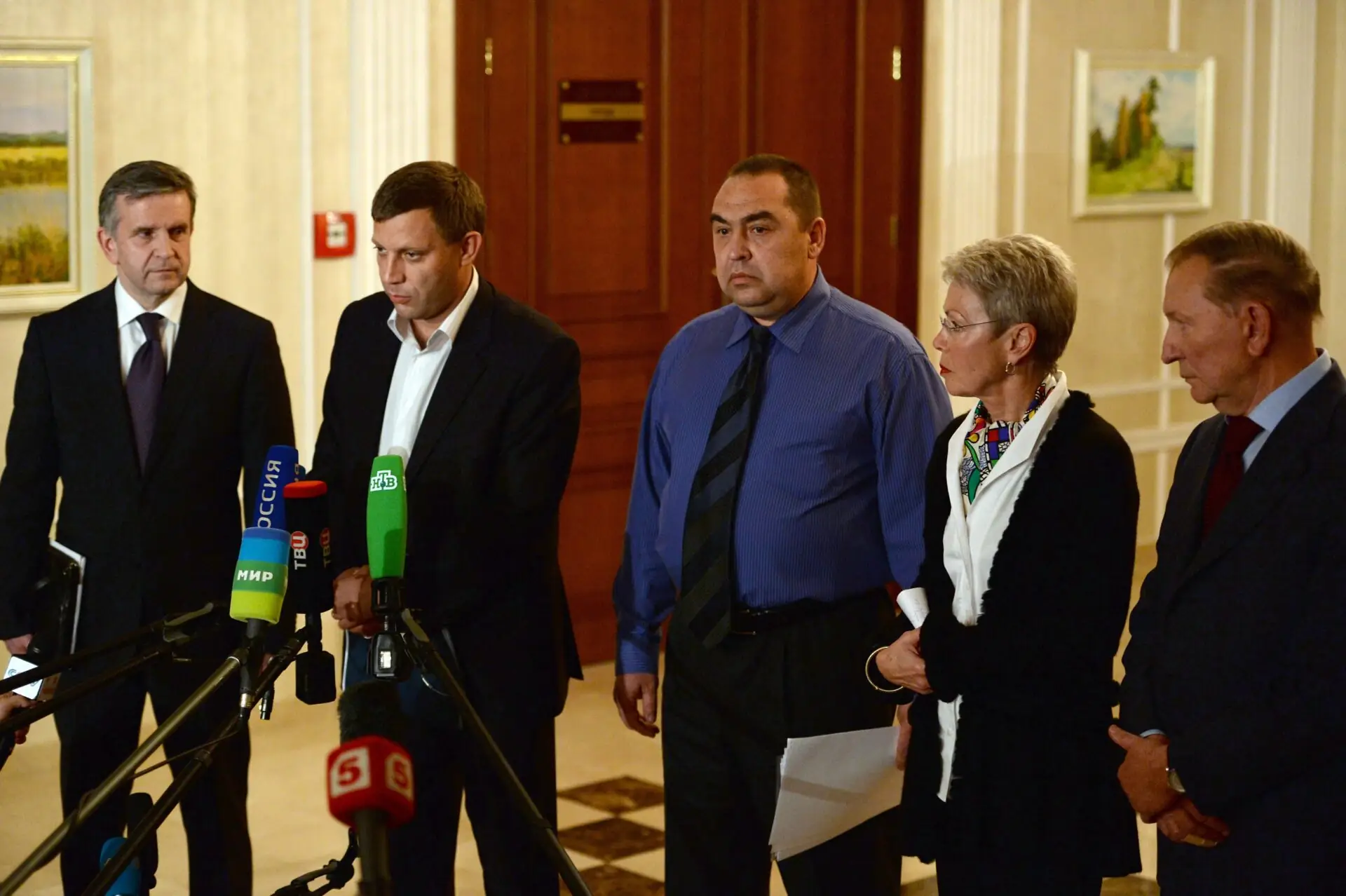 Representatives of the Ukraine ceasefire talks in Minsk (Source: AFP)