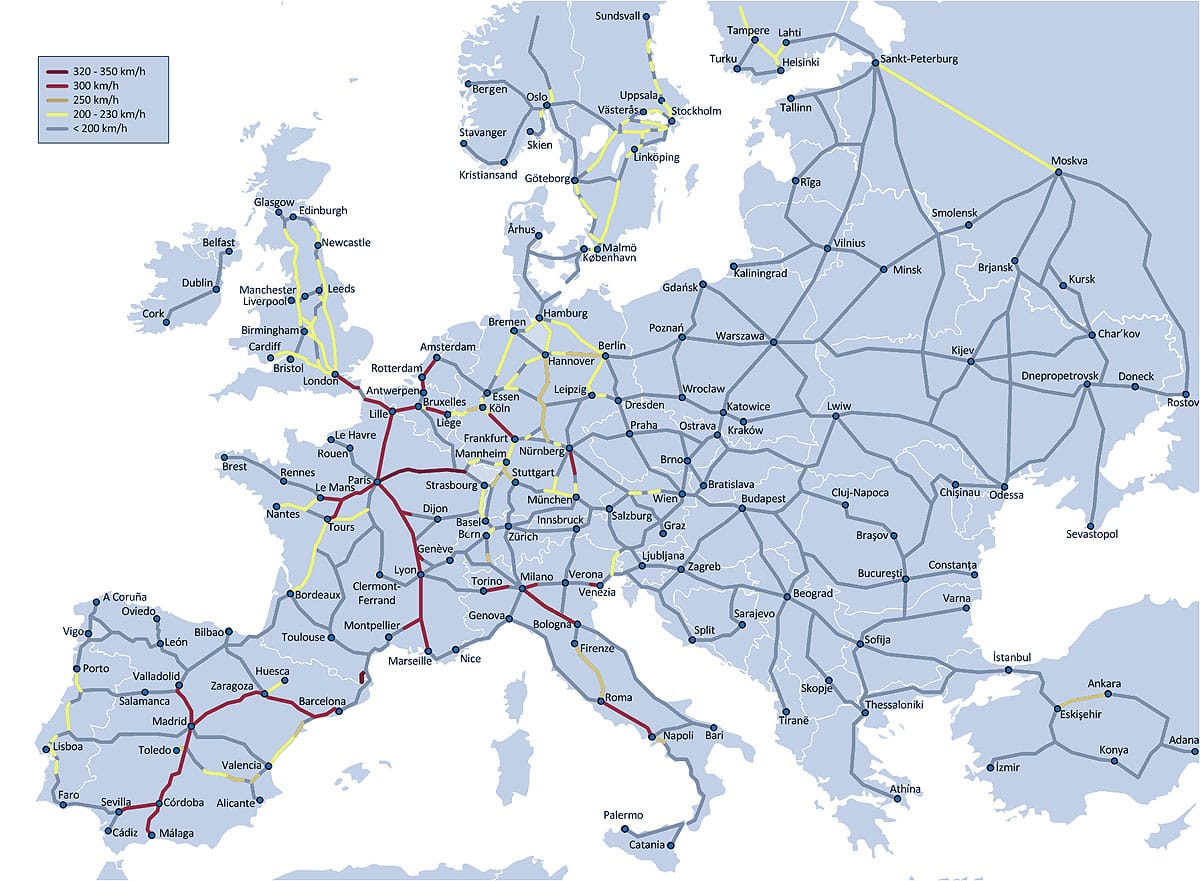 Rail Map Europe - EDM June 26, 2018 - Jamestown