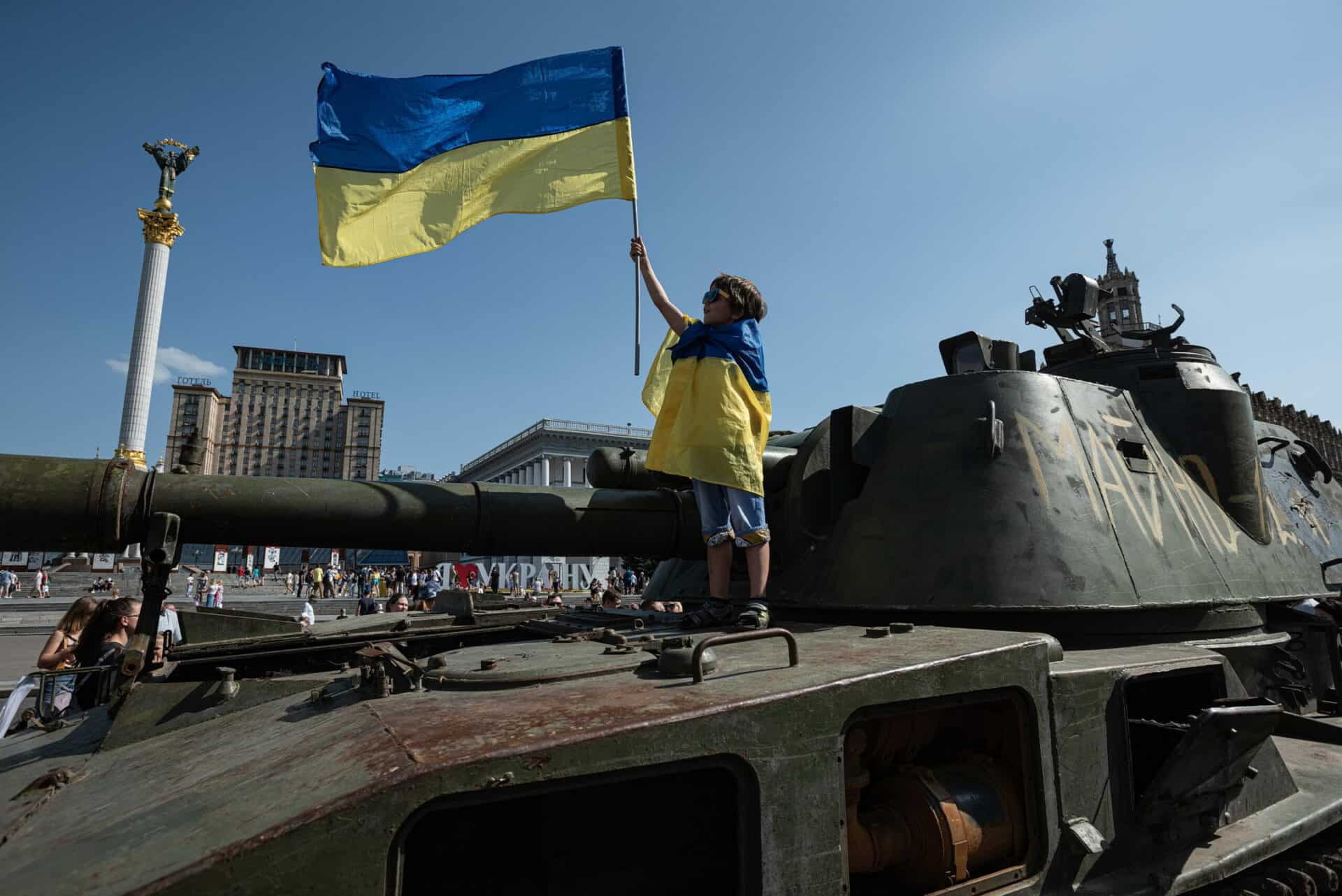 Destroyed Russian Military Vehicles Displayed In Kyiv Ahead Of Independence Day