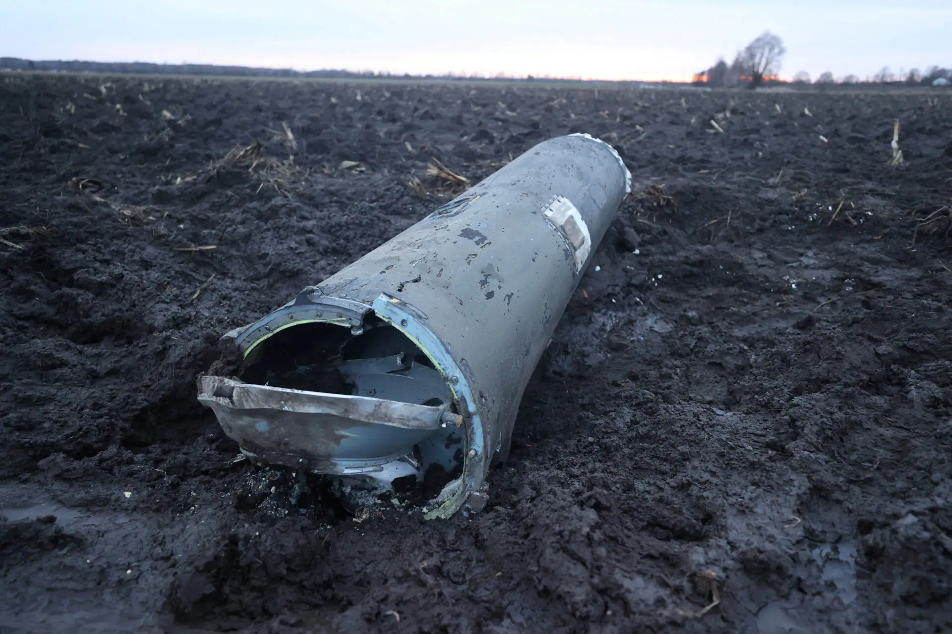 A view shows a fragment of a munition in the Grodno region