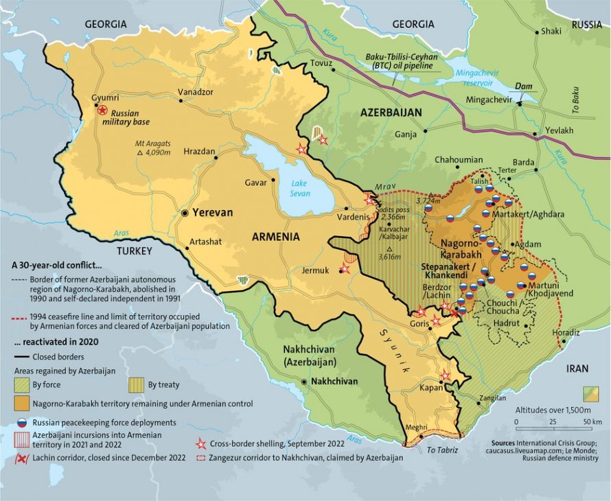 Armenia - Azerbaijan Conflict Mapped - Vivid Maps